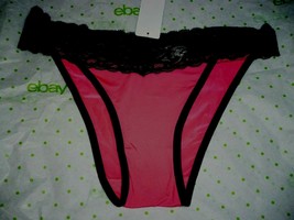 Hers By Herman Microfiber Bikini Panties X-LARGE Bright Pink 1 Pair Lace Waist - £7.87 GBP