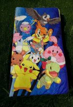 Vintage Pokémon 50&quot;x47&quot; Sleeping Bag – Colorful Character Print – Unzips... - $54.45