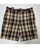 Chaps Ralph Lauren Mens Shorts Chino Plaid Cotton Flat Front 34 x 9” Ins... - $442.30 MXN