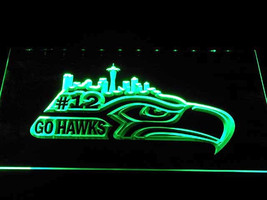 Seattle Seahawks Go Hawks Illuminated Led Neon Sign, Lights Décor Art Craft - £20.55 GBP+