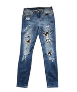 Judy Blue Skinny Fit Leopard Print Patch Mid Rise Jean Size 7/28 Style J... - $18.05