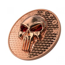 1 Oz Silver Coin Dark Side 2021 THE LIBERATOR Skull Proof Rose Gold Enam... - $166.60