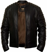 Mens Fashion Real Leather lambskin Leather Biker Style Motorcycle Jacket - £126.93 GBP