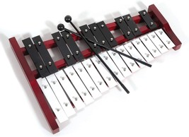 Professional Red Wooden Soprano Glockenspiel Xylophone With 25 Metal Keys For - £51.16 GBP