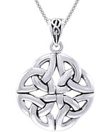 Jewelry Trends Sterling Silver Celtic Trinity Quadrata Pendant on 18 Inc... - £50.89 GBP