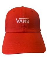 VANS Off The Wall Courtside Spell Out Stitched Orange Adjustable Dad Hat Cap - £15.53 GBP