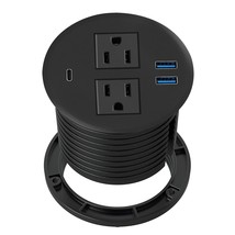 Desktop Power Grommet With Usb C,Recessed Power Outlets With 2 Ac Plugs And 3 Us - £37.01 GBP