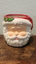Vintage Ceramic Santa Clause Votive Tealight Planter Candy Dish - $9.80