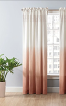 Window Curtain Panel Ombre 52&quot; x 95&quot; Rod Pocket Peach Orange White Boho - £14.93 GBP