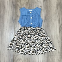 NEW Boutique Leopard Print Girls Sleeveless Chambray Dress - $8.50