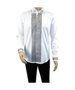 Men CEREMONIA Turkey Shirt 100% Cotton Fancy Rhine Stones #TSV 13 White ... - $96.26 CAD