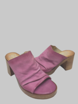 MIZ MOOZ WOMEN'S   LEATHER SLIP ON HEELED SANDALS FUCHSIA 37EU / 7US  # ... - $29.95