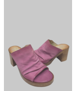 MIZ MOOZ WOMEN'S   LEATHER SLIP ON HEELED SANDALS FUCHSIA 37EU / 7US  # ... - $29.95