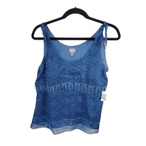 Converse Tank Top Small Womens Sleeveless Blue Flowy Patterned - £11.58 GBP