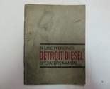 Detroit Diesel Modello in-Line 71 Motori Operatori Manuale Fabbrica OEM ... - $19.98