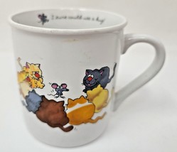 VTG Hallmark Rim Shots I Sure Could Use A Hug Coffee Mug 1985 Japan Cat Mice W2 - £11.76 GBP