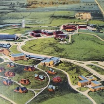Boys Town Nebraska Air View Linen Curteich CT Art Colortone Postcard Landscape - £3.75 GBP