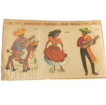 Latin Decal Duro Decals #421 A B C Vtg Mexican Fiesta Dance Decorative T... - $10.89