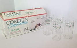 Vntg Corelle Coordinates Winter Holly Drinkware Set 10 Tumbler Christmas Glasses - £25.75 GBP