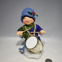 Vintage 1971 Annalee Standing Blue Drummer Boy Doll Gold Trim Drum 7&quot; - $21.95