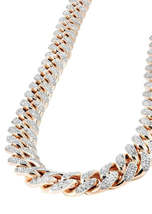 18” Iced Out Rose Gold Cuban Link Chain Necklace Choker 12mm Mens Women - £15.94 GBP