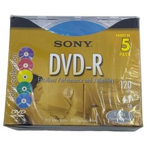 Sony DVR-R 5 Pack 120 Min. 4.7 GB 1x-8x Speed DVD Recordable NIB sealed - £12.57 GBP