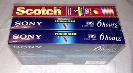 Lot New Blank Vhs Tapes Sony Scotch 3M T-120 T-160 Video Cassettes 200 Mins - £19.89 GBP