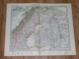 1925 Vintage Map Of Finland Karelia Petsamo / Sweden Norway Russia Soviet Union - £30.33 GBP
