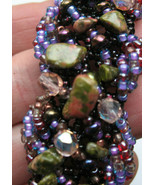 Natural Stone Seed Bead Bracelet Feminine Handmade Magnetic Clasp 8&quot; Uni... - £27.46 GBP