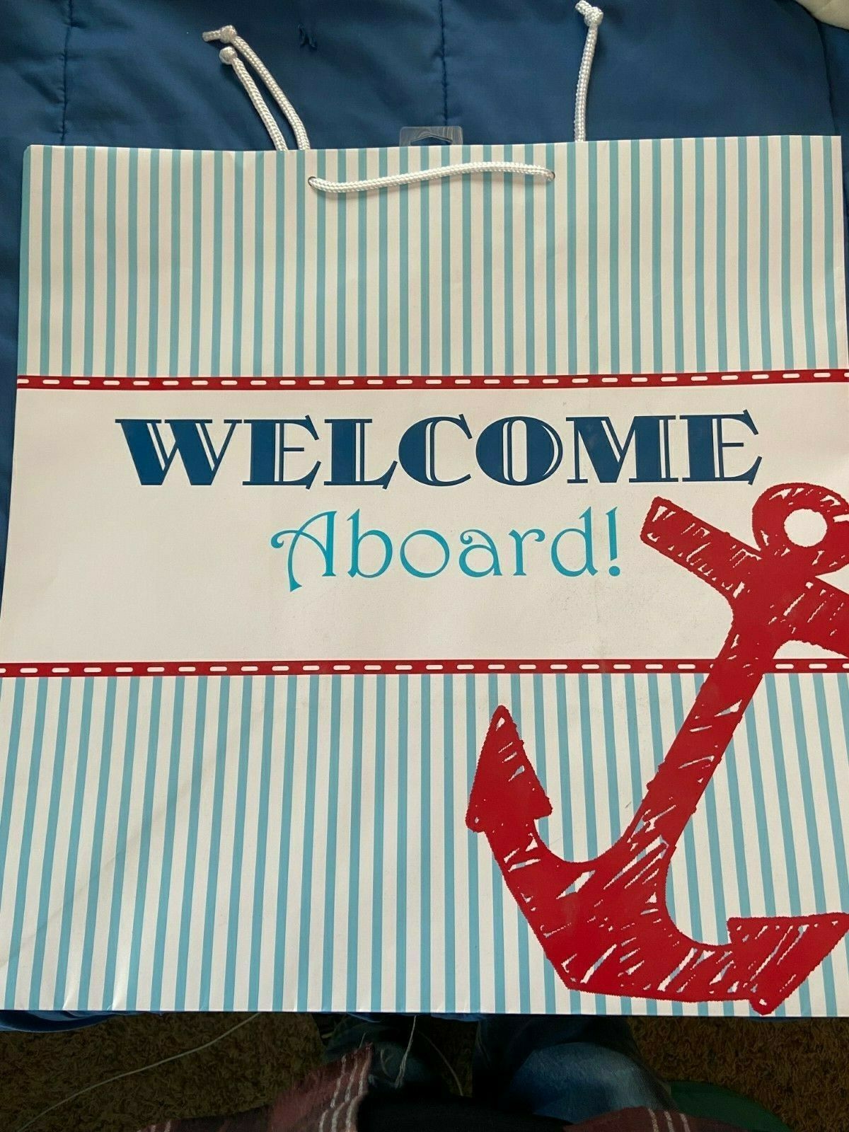 Primary image for American Greetings "WELCOME ABOARD" Large Gift Bag Anchor 19.5"X12" *NEW* c1