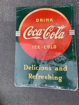 Coca Cola Coke Vtg 1930s Metal Sign Delicious And Refreshing Drink 27.25x19.5 B - £523.77 GBP
