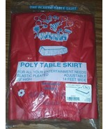 ULTRA WARE Red Poly Table Skirt Elastic Pleated 29&quot; high 14&quot; feet wide 5... - £14.49 GBP