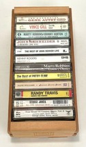 Lot Of 12 Classic Country Cassette Tapes  w Napa Valley Wood Crate-Hank Williams - £44.13 GBP