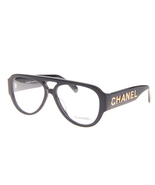 CHANEL CH 3397B Black Acetate Frame & Transparent Lens Pilot Eyeglasses - £167.86 GBP