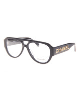 CHANEL CH 3397B Black Acetate Frame &amp; Transparent Lens Pilot Eyeglasses - £167.86 GBP