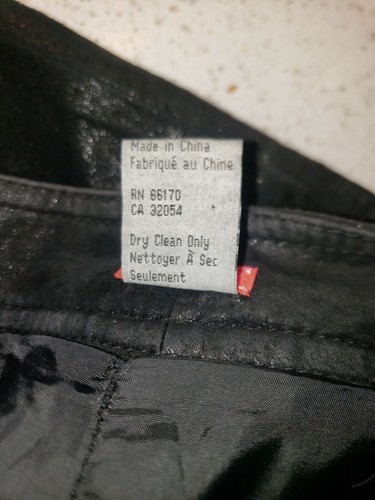 Vtg Bootcut Leather Pants Womens 3 Lux Biker Black Crackle Suede Mid Rise Lined Item image 14