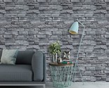 Qimay Grey Brick Wallpaper Peel And Stick Wallpaper 17.7&quot;X236&quot;3D Brick Self - £25.29 GBP