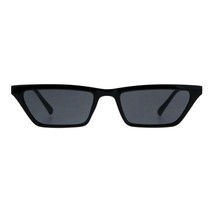 Womens Skinny Sunglasses Flat Trapezoid Shape Retro Fashion Shades - £9.56 GBP+