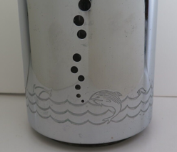 Vintage Art Deco Chrome SODA KING Barware Seltzer Bottle Dolphins &amp; Waves - £41.31 GBP