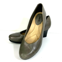 Earth Tamarack Pumps 7.5 B Dark Grey Leather Heels Women Comfort Shoes P... - £35.40 GBP