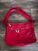 LESPORTSAC Deluxe Everyday Expandable Crossbody Dbl Compartment Red - $28.49
