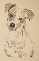 JACK RUSSELL TERRIER SMOOTH LITHOGRAPH #56 Drawing from Words by artist ... - £31.34 GBP