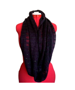 D&amp;Y Deep Plum Purple Knit Soft Sparkly Sequined Loop Infinity Scarf Wrap - £19.88 GBP