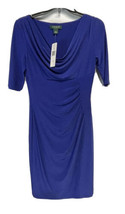 Ralph Lauren Ruched Sheath Dress Gorgeous Blue Purple 1/2 Sleeve NEW 4 - £47.34 GBP