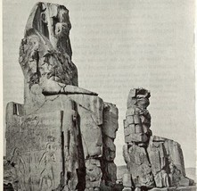 1942 Egypt Amenhotep III Colossi Historical Print Antique Ephemera 8 x 5  - $385.51 MXN