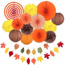 Fall Party Decorations, Maple Leaves Banner Garland Autumn Harvest Fiesta Hangin - £27.16 GBP