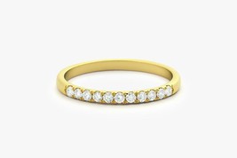 1/3Ct Real Moissanita 14K Oro Amarillo Chapado Media Eternidad Anillo de Boda - £219.02 GBP