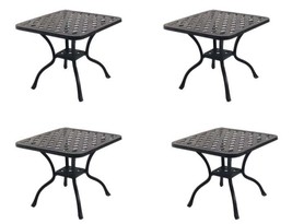 Patio 21&quot; Square End Table Nassau set of 4 Cast Aluminum Pool Side Furniture - £501.99 GBP