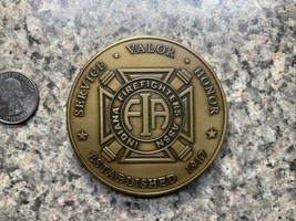 INDIANA FIREFIGHTERS ASSOCIATION BRONZE MEDAL MEDALLION - $98.98