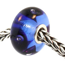 Authentic Trollbeads Glass 61352 Clear Blue Bubbles RETIRED - £11.89 GBP